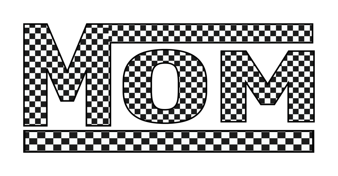 Mom Text Block With Grid Pattern displaying typography black