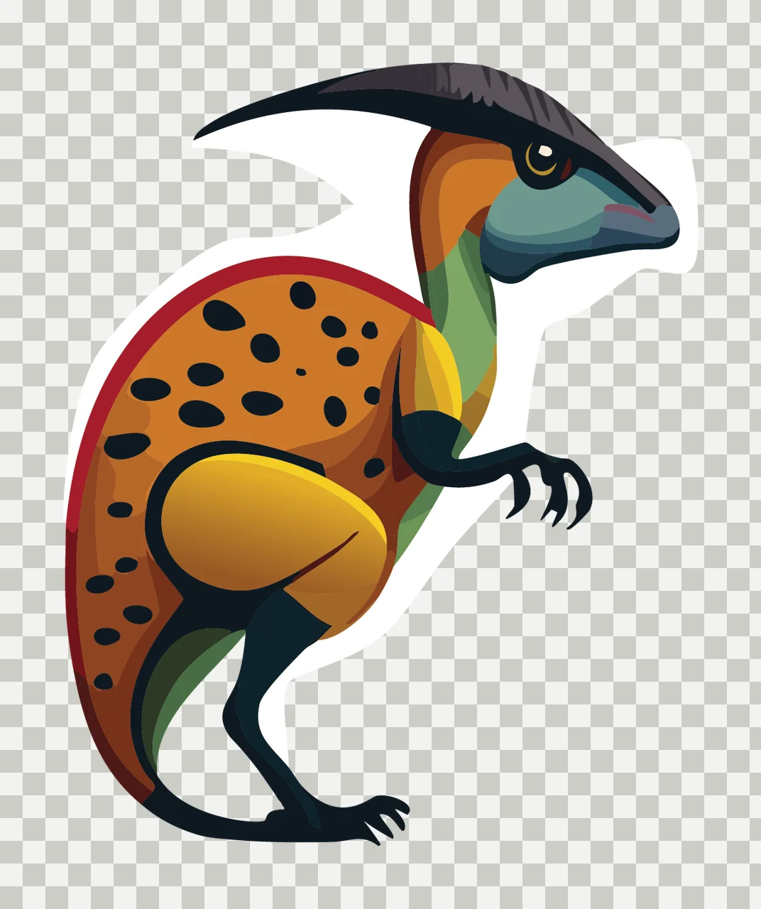 Dinosaur Detailed Black Silhouette stand engraved white plain transparency and detail preview thumbnail
