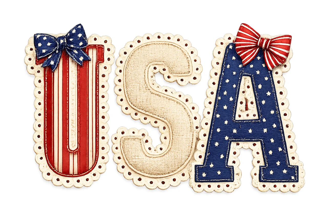 USA Patchwork Patriotic Sublimation Design American Flag