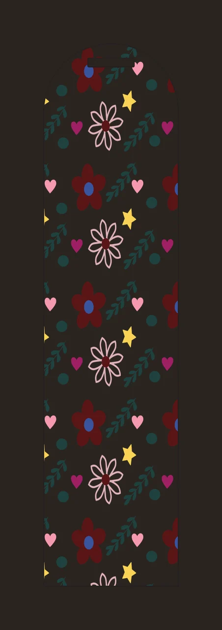 Bookmark Vertical Floral Pattern Black White Patterned flowers contrast preview thumbnail