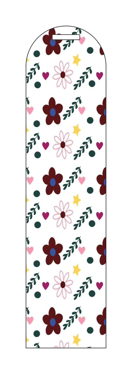 Bookmark Vertical Floral Pattern Black White Patterned flowers