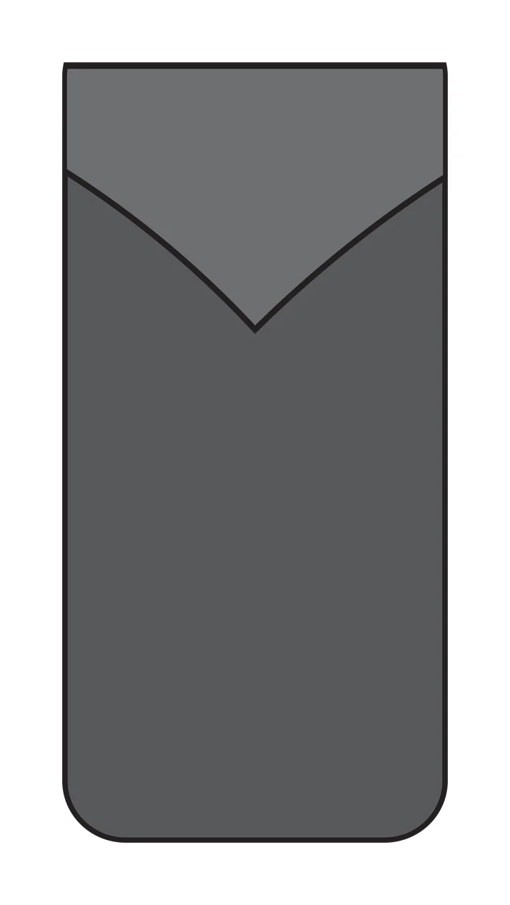 Simple Black Rectangular Shape With Rounded Bottom Corners rectangle