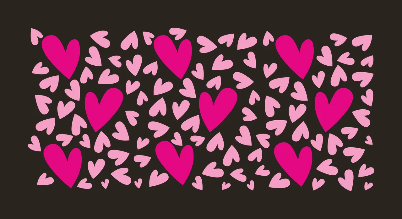 Can Glass Wrap Black Heart Shapes Pattern Backdrop hearts minimalist contrast preview thumbnail