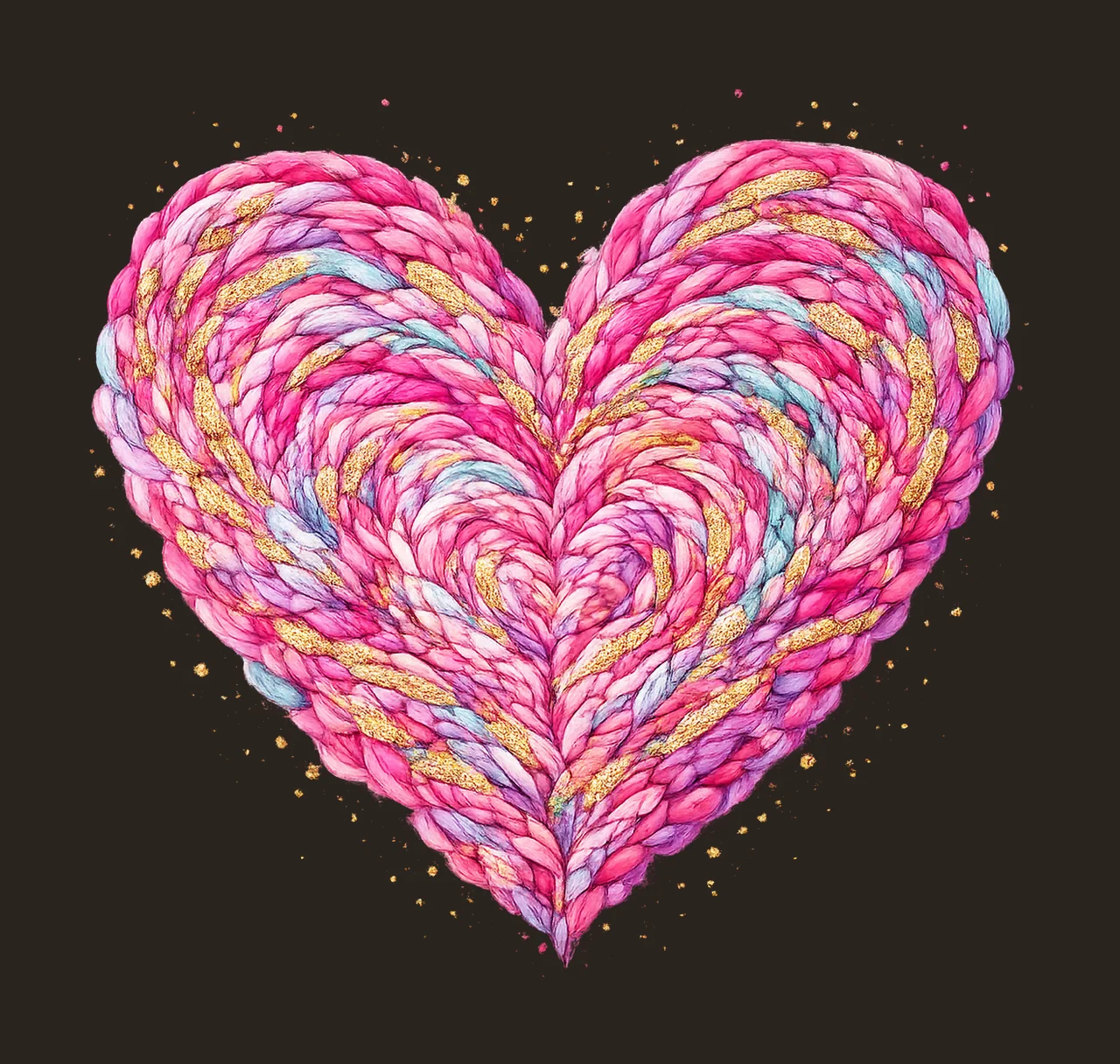 Latch Hook Yarn Crochet Valentines Day Heart Colorful Heart contrast preview thumbnail