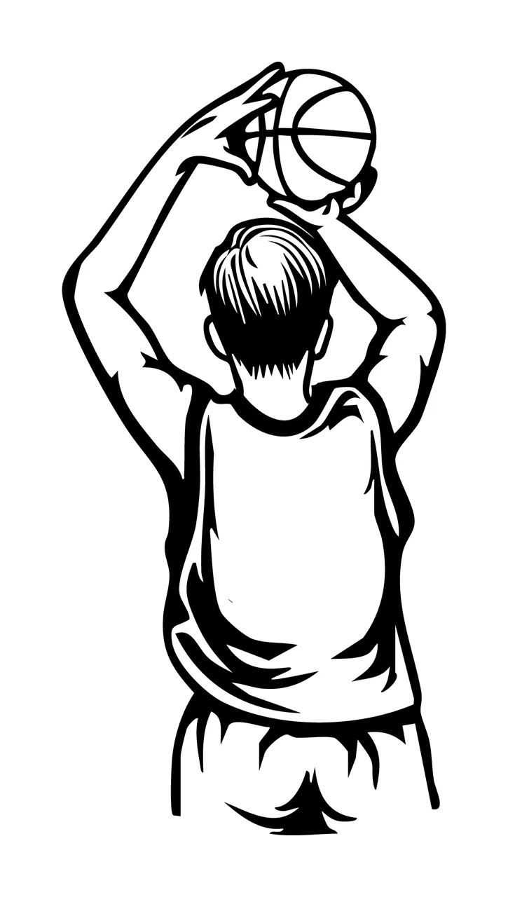 Basketball Player Ball Shooting Silhouette person arms tank top