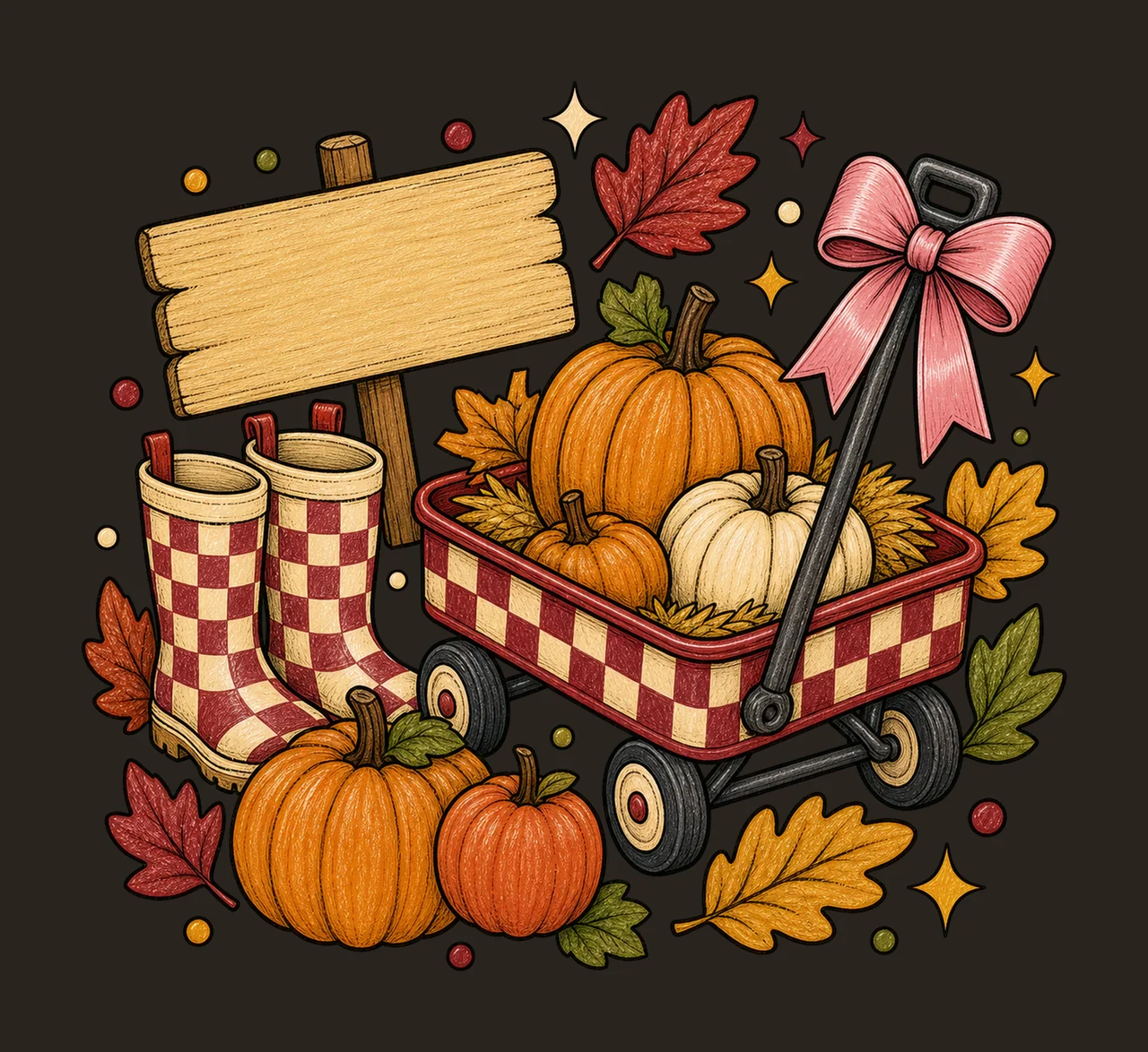 pumpkin patch 02 preppy checker sublimation instant shirt contrast preview thumbnail