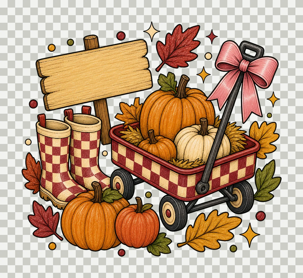 pumpkin patch 02 preppy checker sublimation instant shirt transparency and detail preview thumbnail