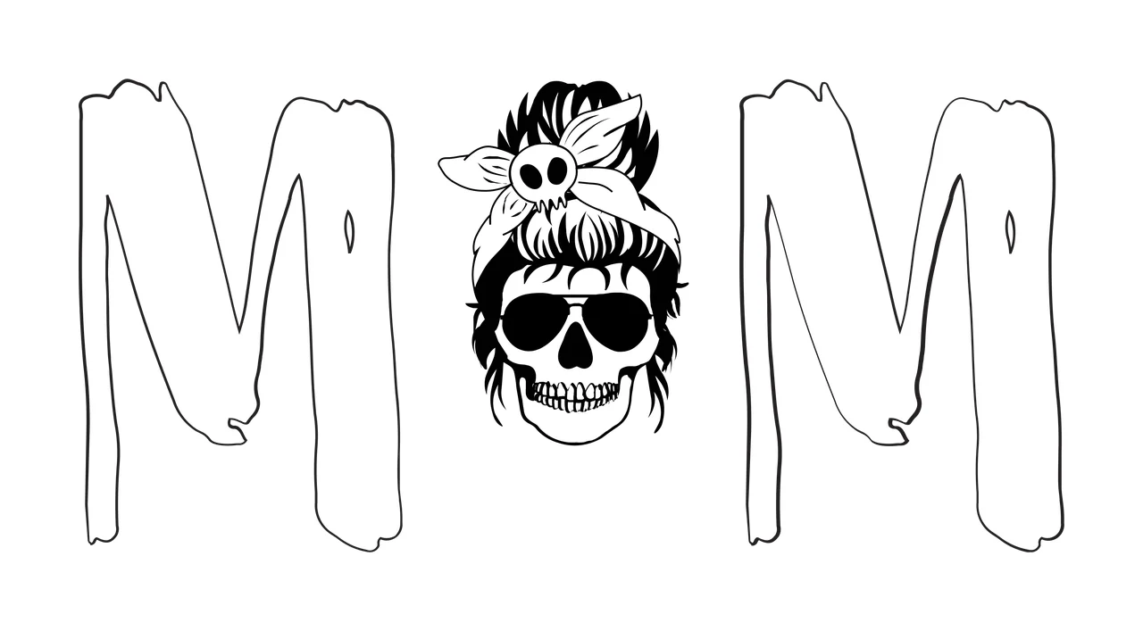 Keychain Mom Letters With Skull Graphic sunglasses headscarf