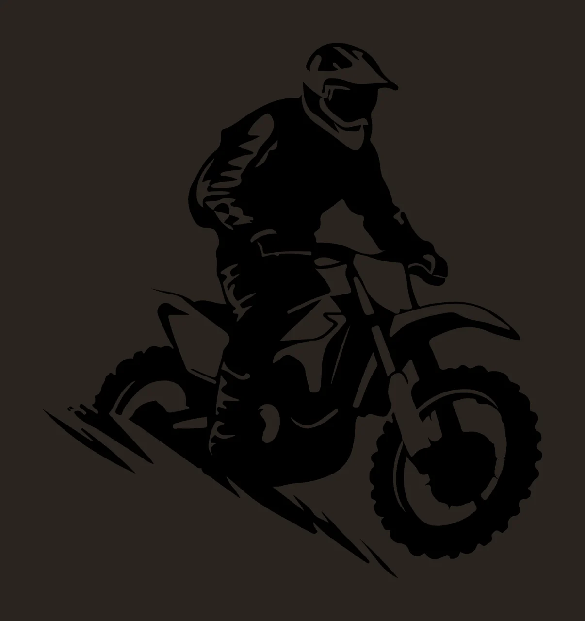 Motocross Rider On Dirt Bike riding helmet handlebars wheels contrast preview thumbnail