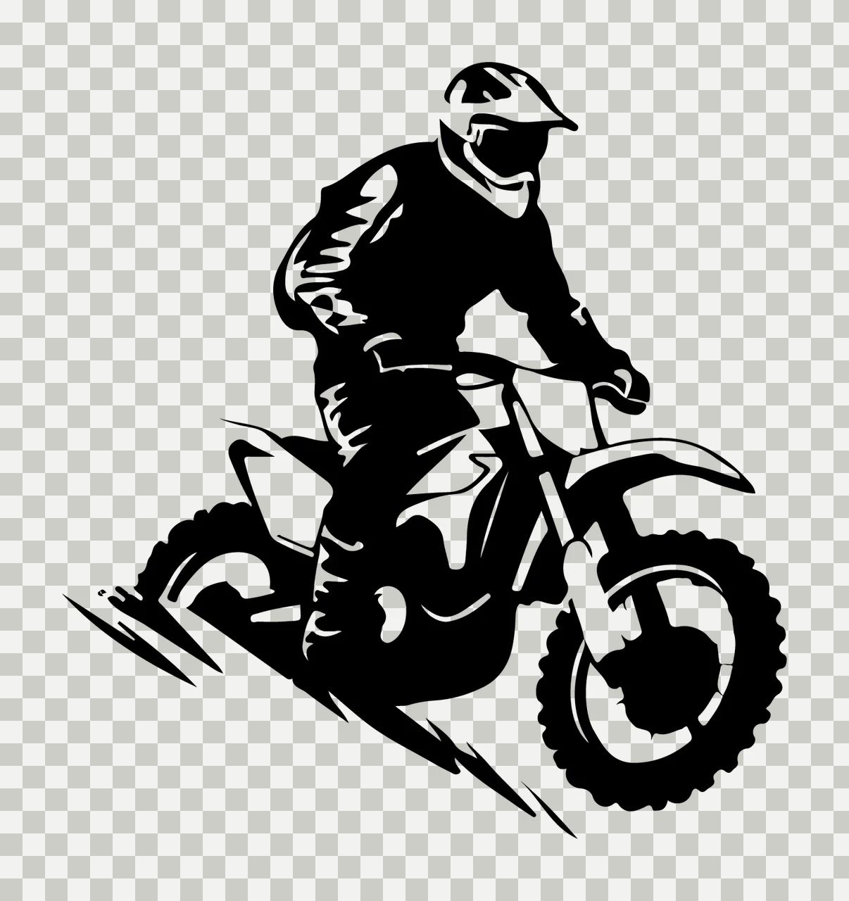 Motocross Rider On Dirt Bike riding helmet handlebars wheels transparency and detail preview thumbnail