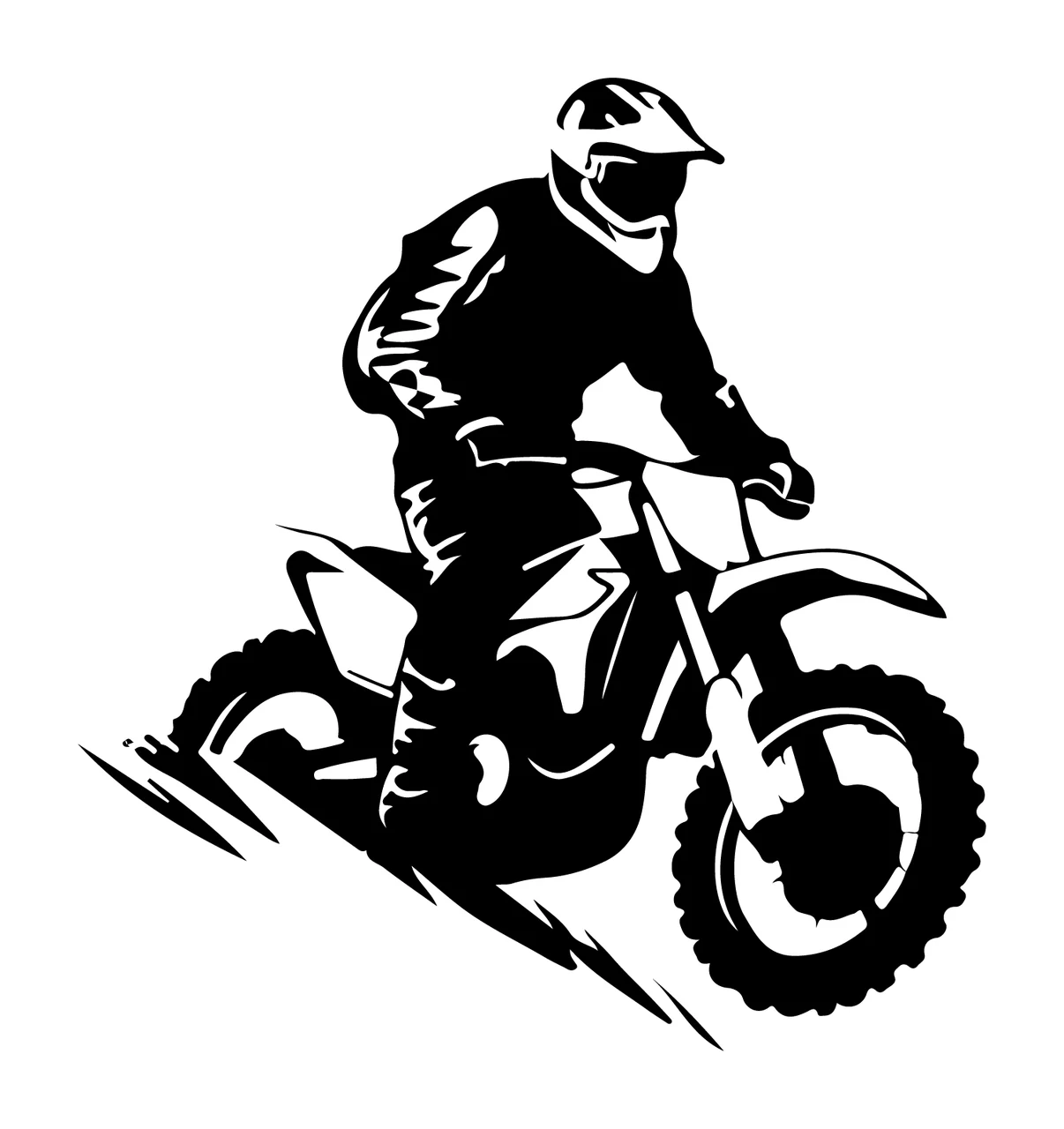 Motocross Rider On Dirt Bike riding helmet handlebars wheels