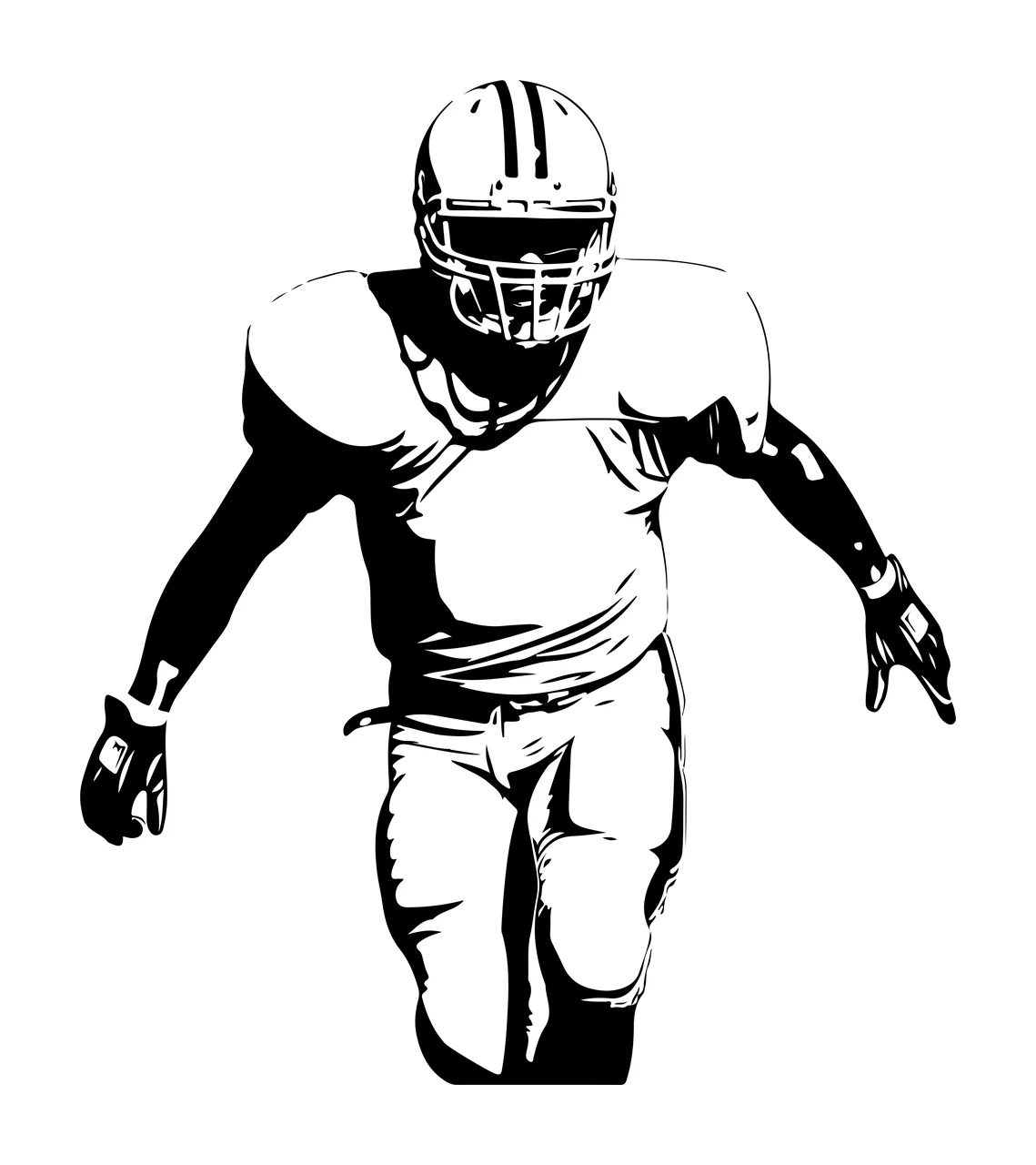 Football Player In Athletic Stance athlete standing helmet