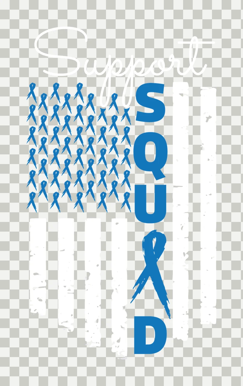 White Support Squad Ribbon Flag Graphic American style ribbons transparency and detail preview thumbnail