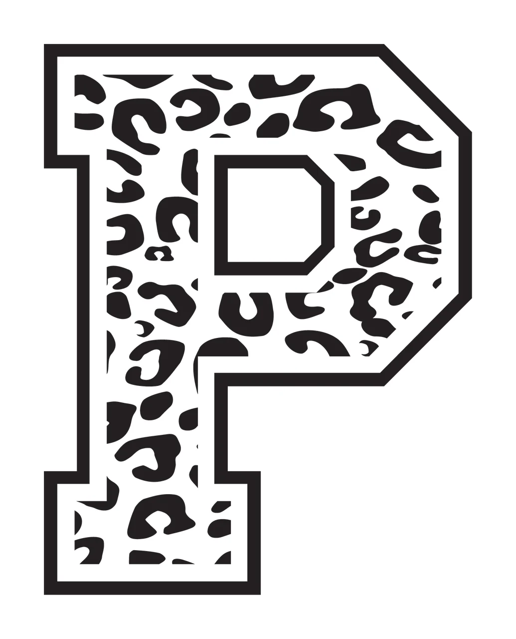 Can Glass Wrap P Letter With Leopard Print