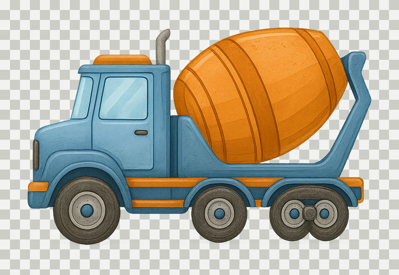 Watercolor Cement Mixer Design Painted Truck Sublimation transparency and detail preview thumbnail