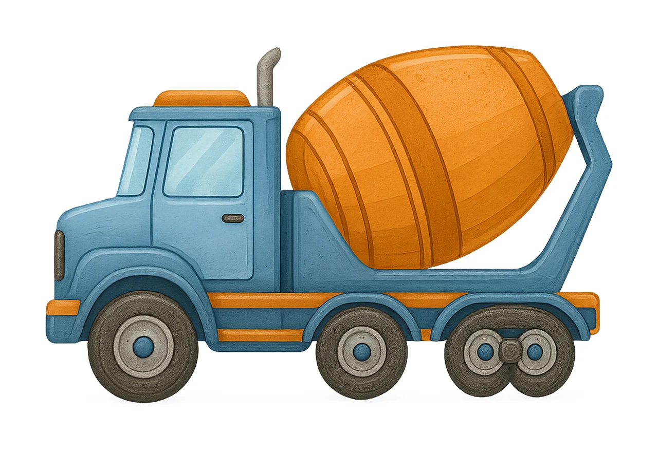 Watercolor Cement Mixer Design Painted Truck Sublimation
