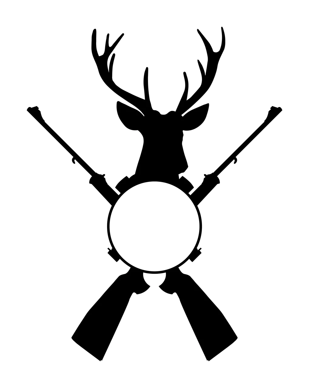 Deer Monogram Hunting Fishing Character 07 hunter buck antlers