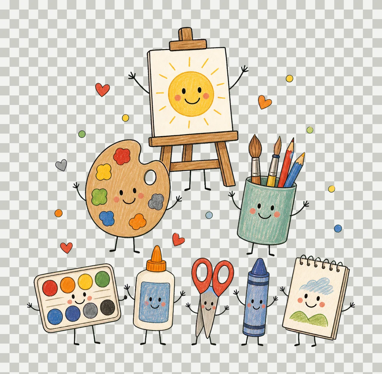 Art Teacher Doodle Art Teacher Crew Painting Variation B transparency and detail preview thumbnail