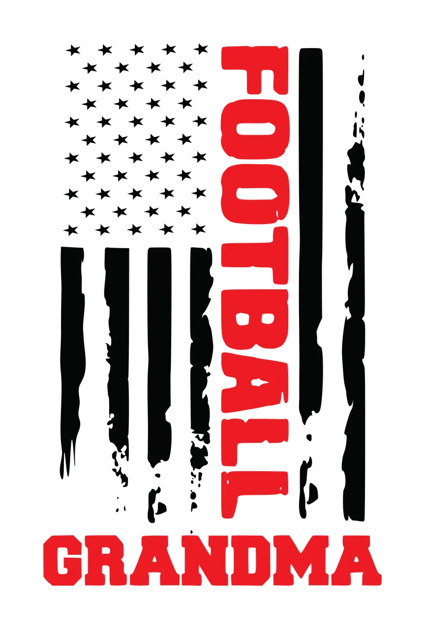 Football Grandma Distressed Flag Graphic lettering stars stripes