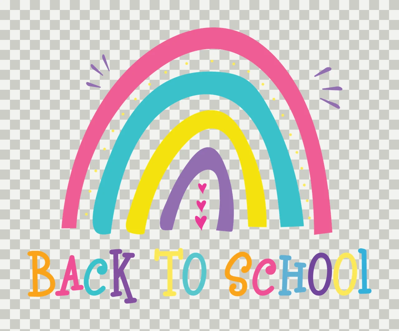 Back To School Colorful Rainbow transparency and detail preview thumbnail