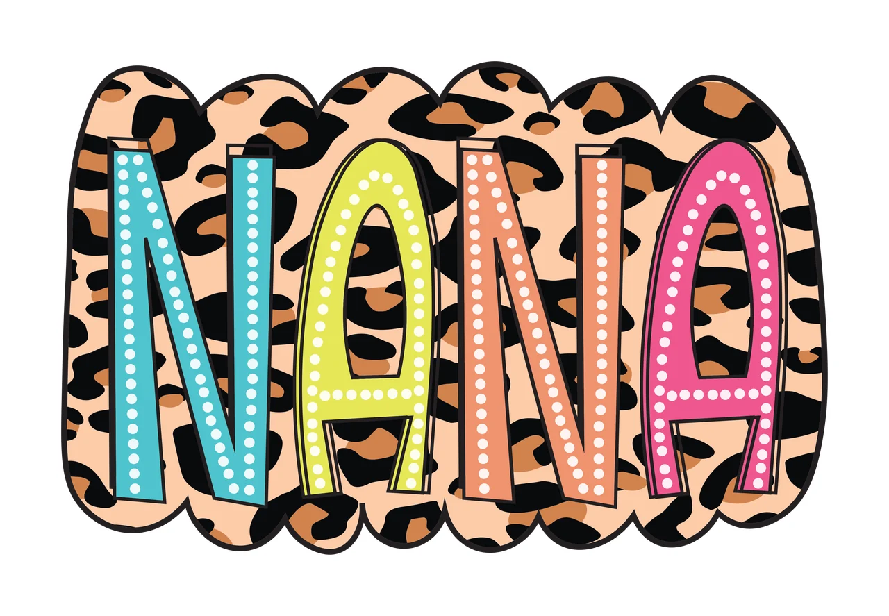 Abstract Scalloped Banner With Leopard Pattern border print