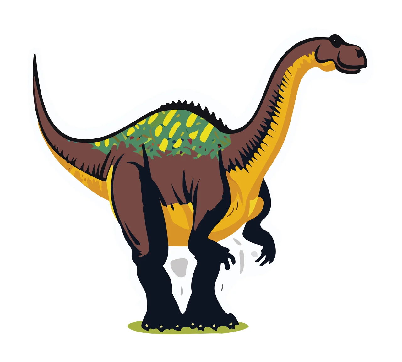 Dinosaur Silhouette With Long Neck standing tail body black