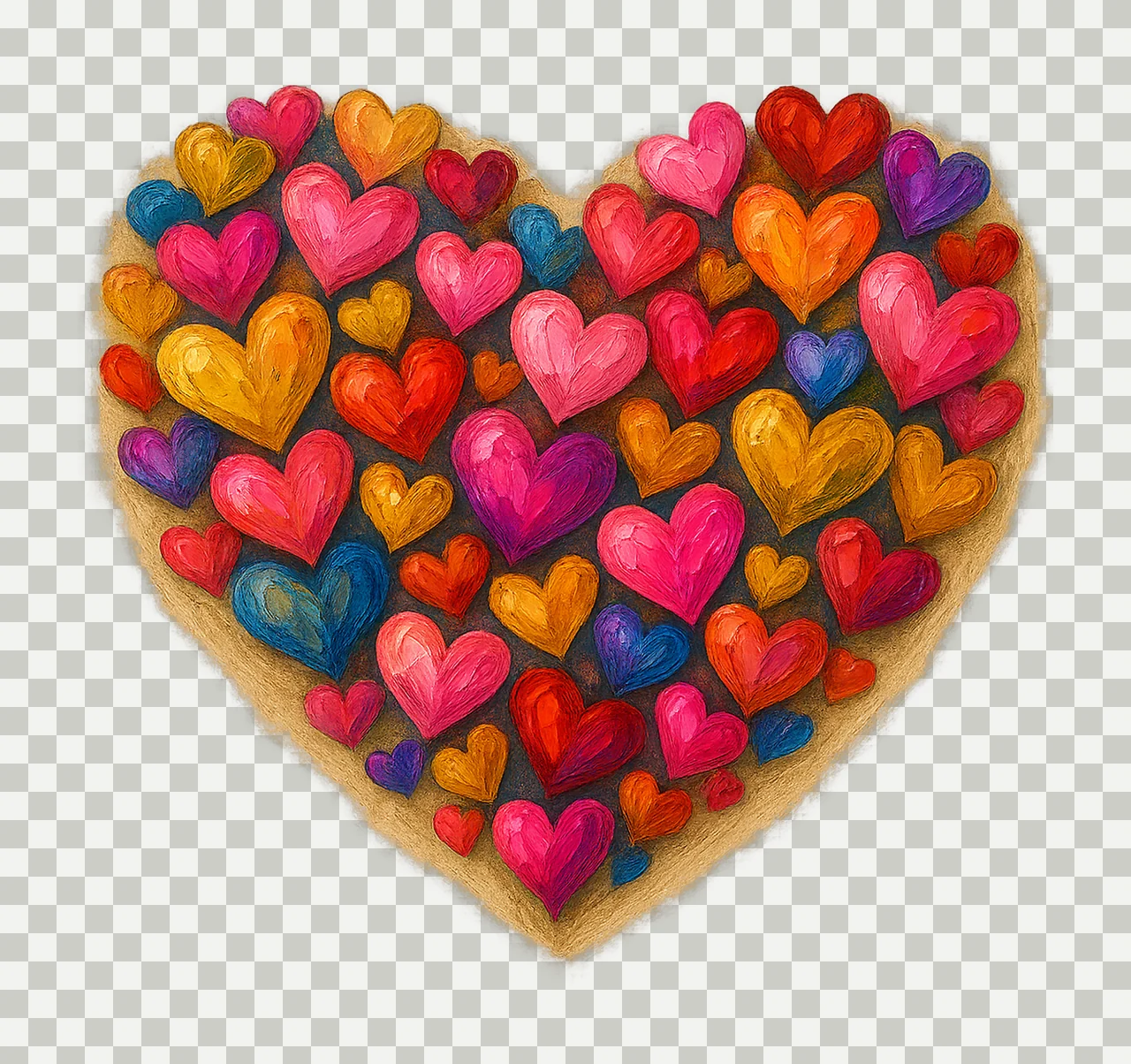 Valentine Hearts Sublimation Design Red Pink Gold Heart transparency and detail preview thumbnail