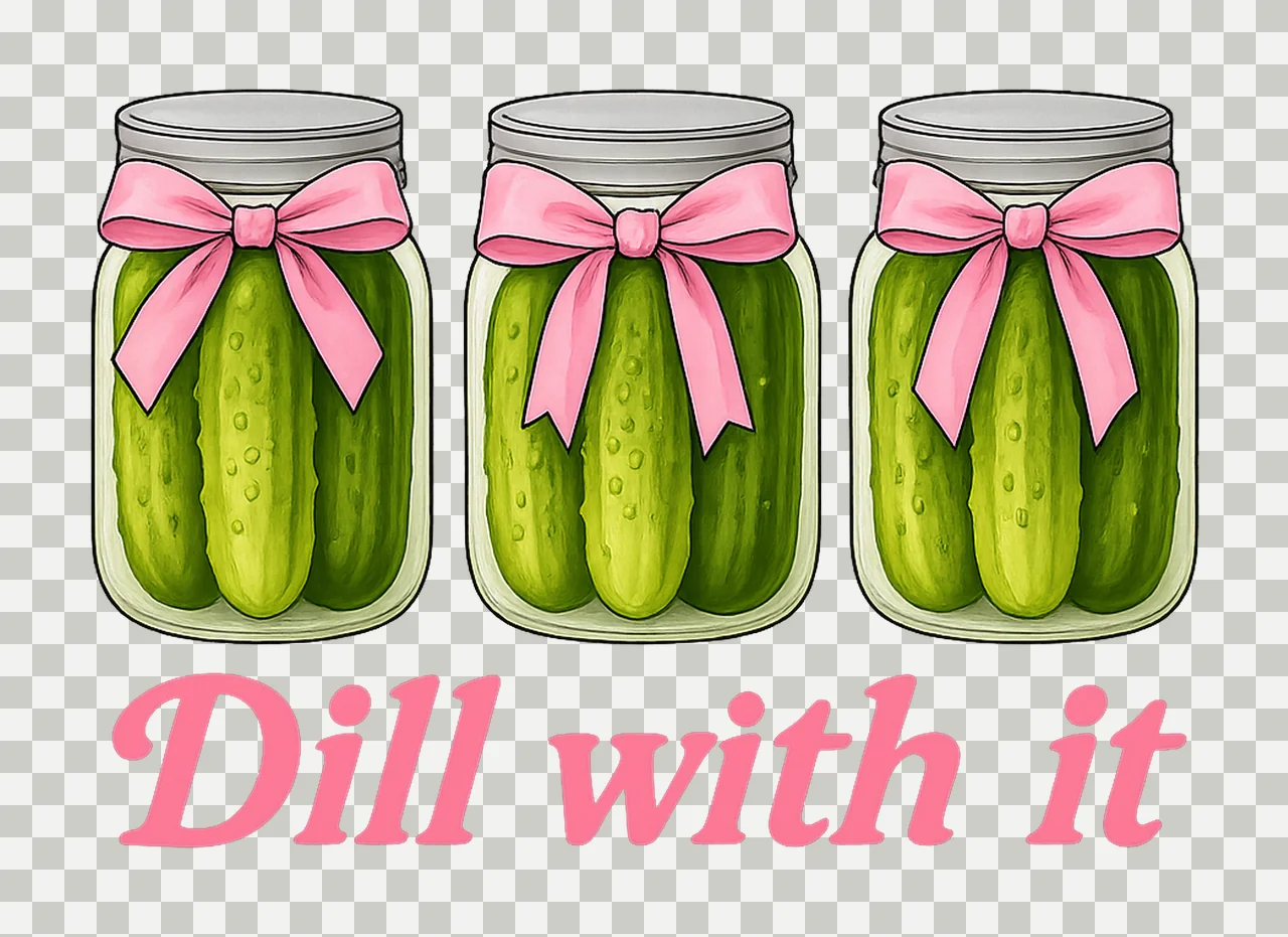 Coquette Dill With It Funny Pickle Lover Design Trendy Pink transparency and detail preview thumbnail