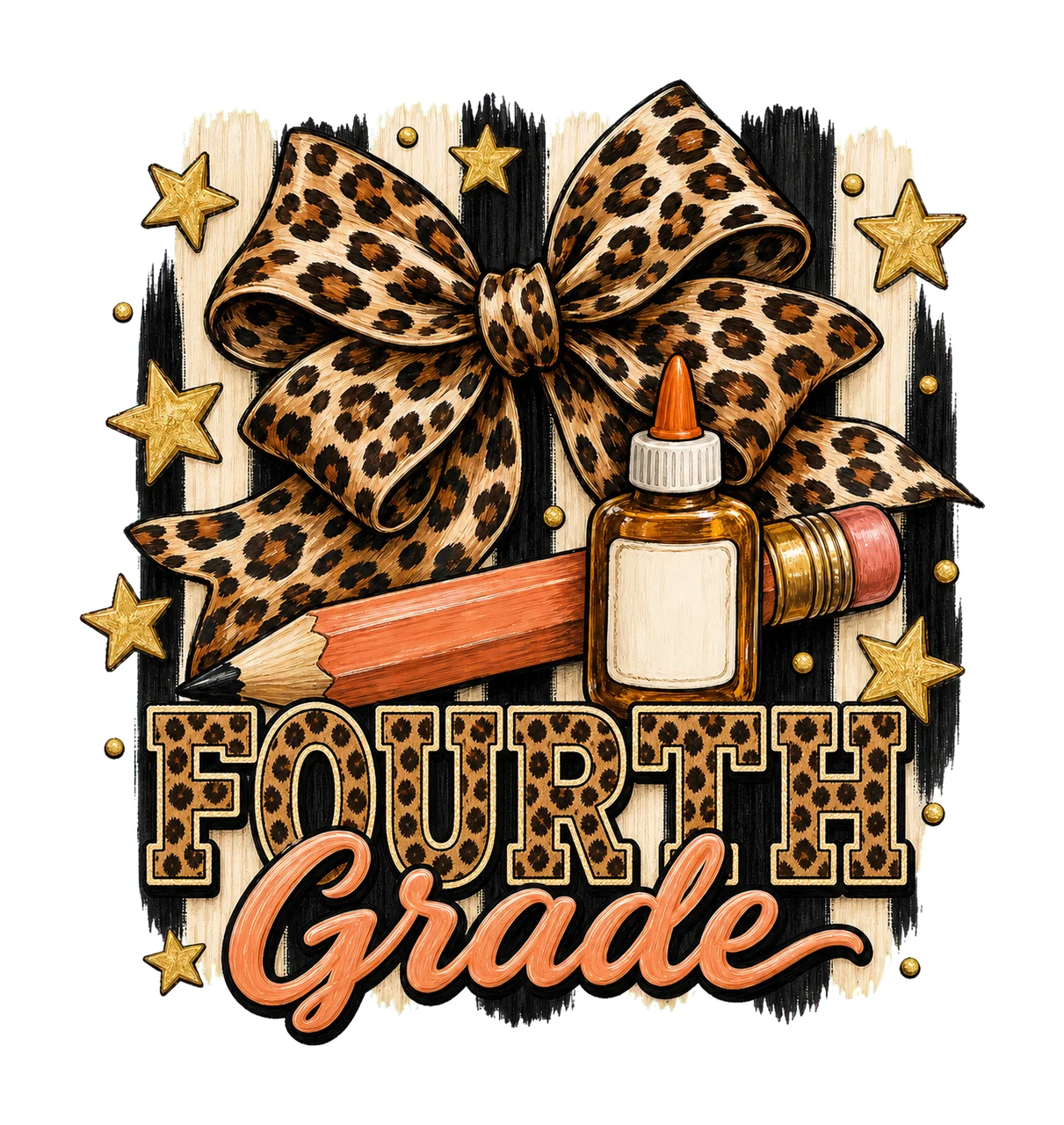 Leopard Coquette Pencil Back To School Pre Variation A