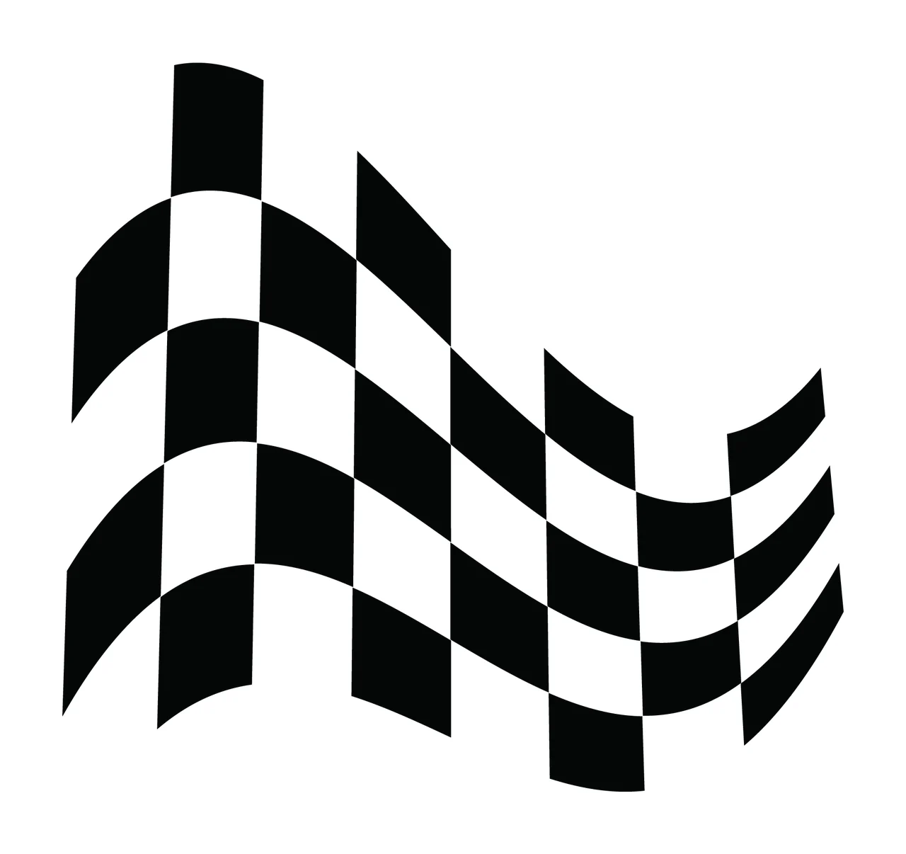 Waving Checkered Finish Flag Silhouette With Wavy Vertical pattern