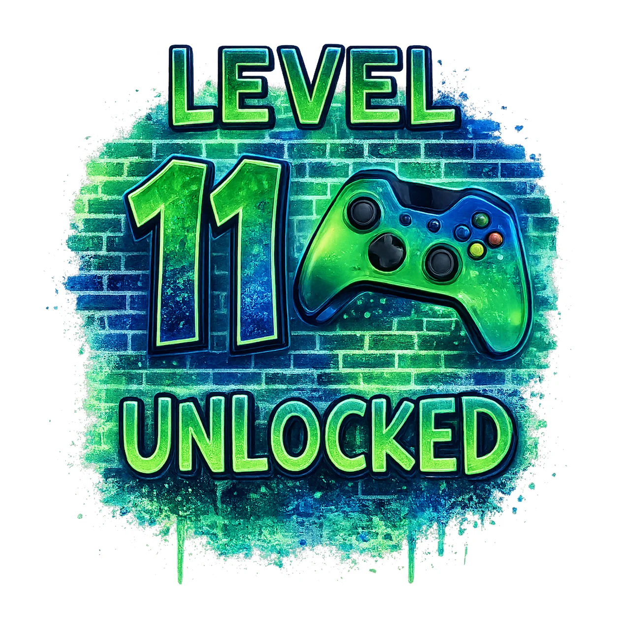 Level 11 Unlocked Birthday Gamer Birthday Design Airbrush