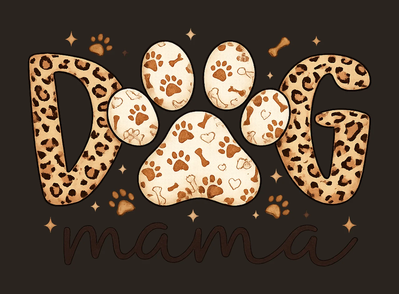 Dog Mama Mom Leopard Print Retro Dog Mom Design Mother Day contrast preview thumbnail