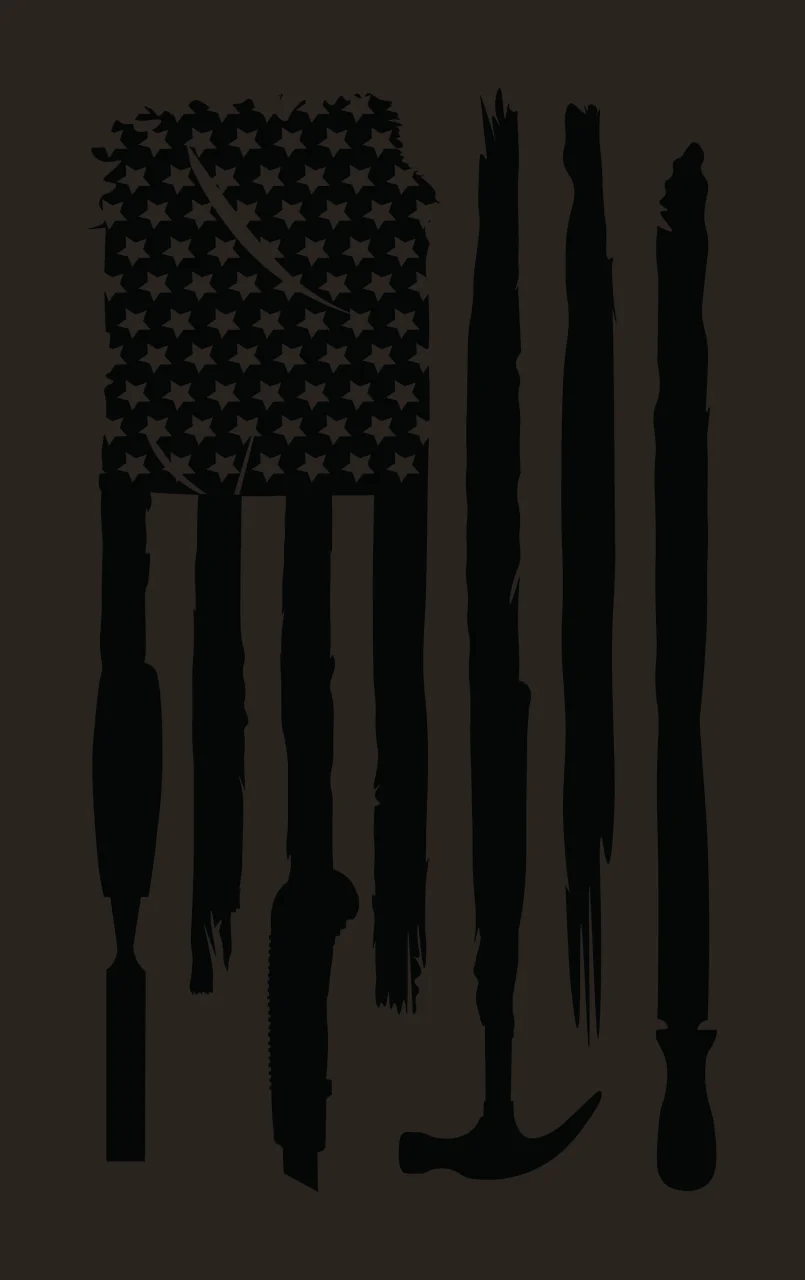 Flag Vertical Pattern With Tools Including Hammer utility knife contrast preview thumbnail