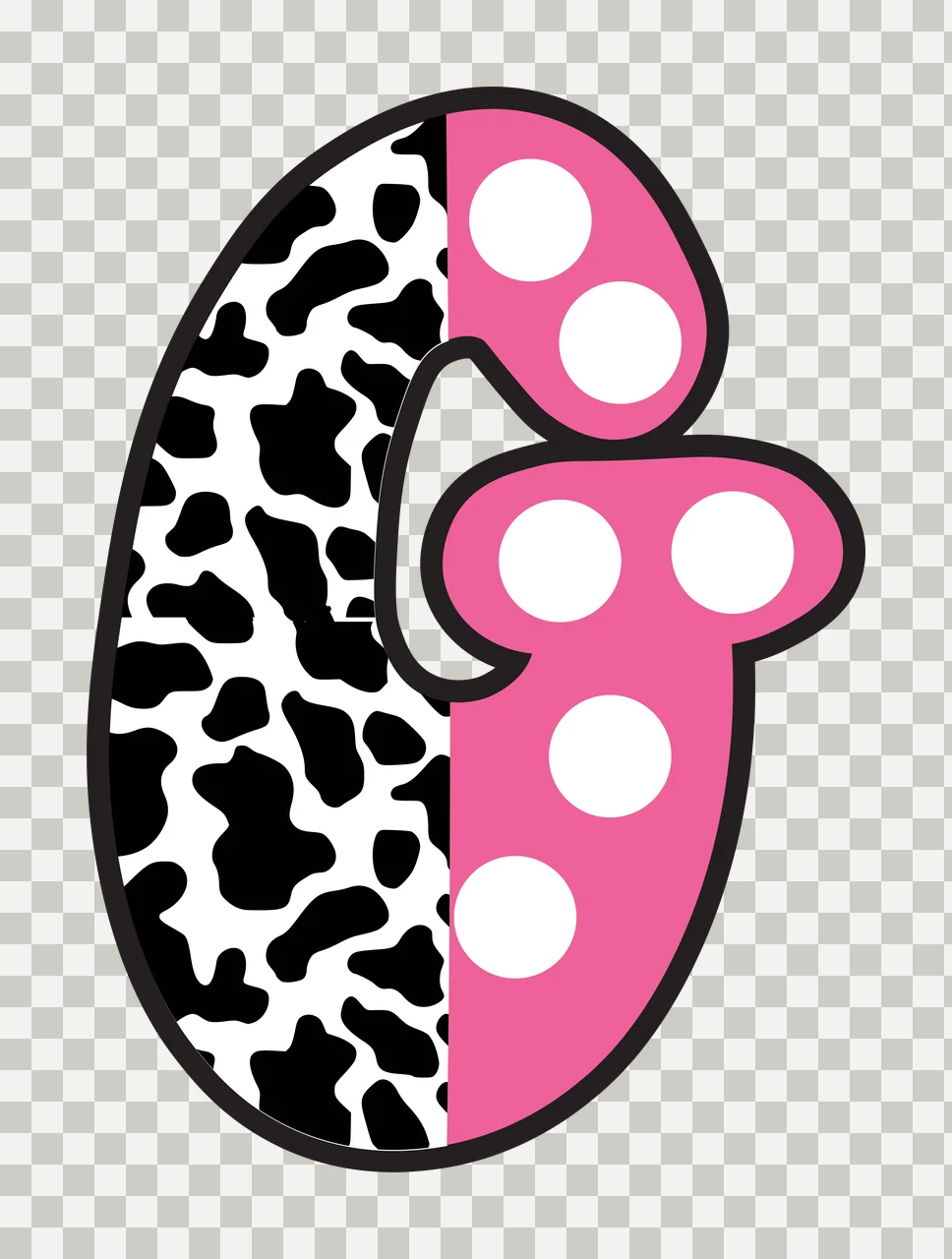 Half Cow Bright Font Dalmatian Race Doodle Leopard Character 34 racing transparency and detail preview thumbnail