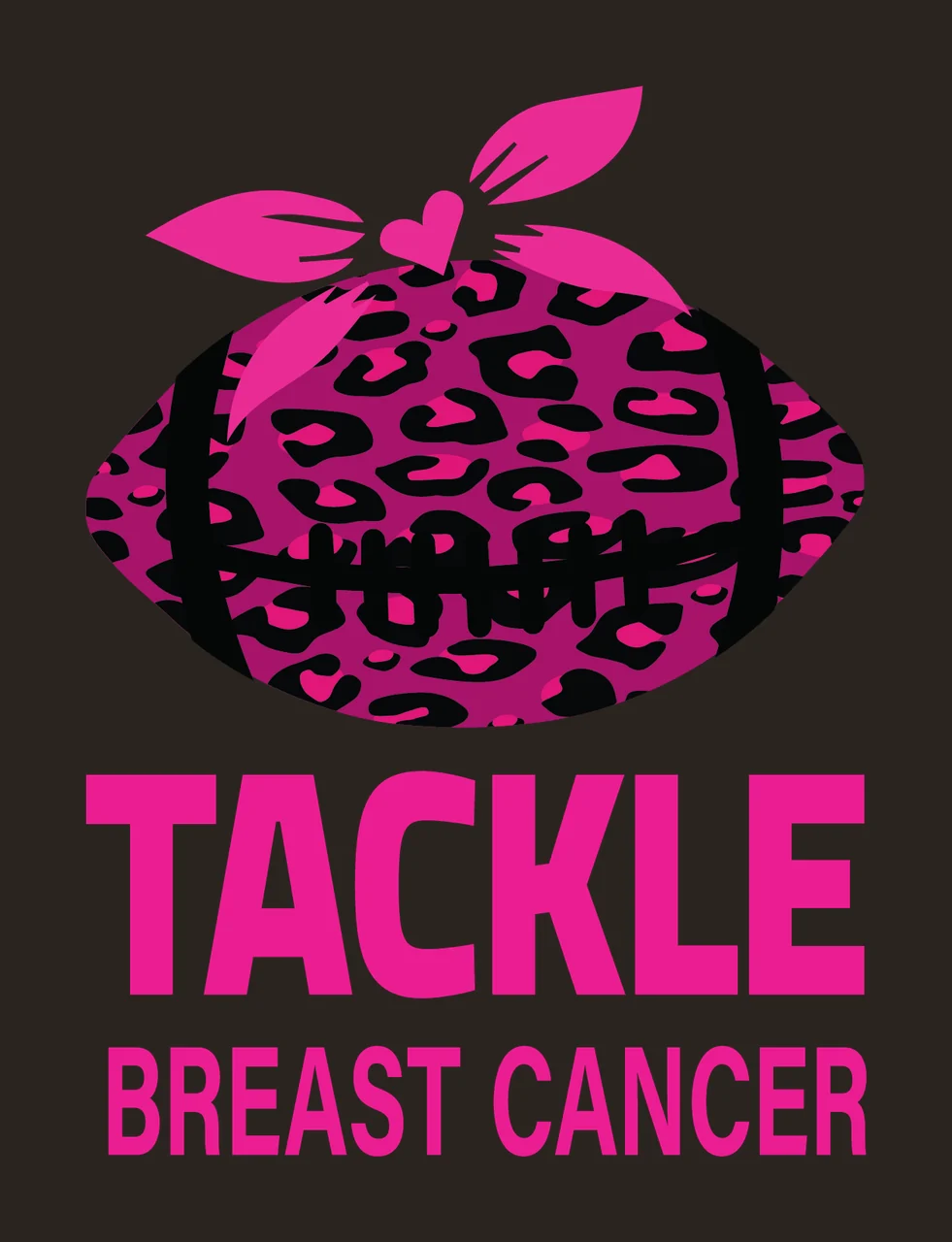 Tackle Breast Cancer Awareness Ribbon Icon heart leaves silhouette contrast preview thumbnail
