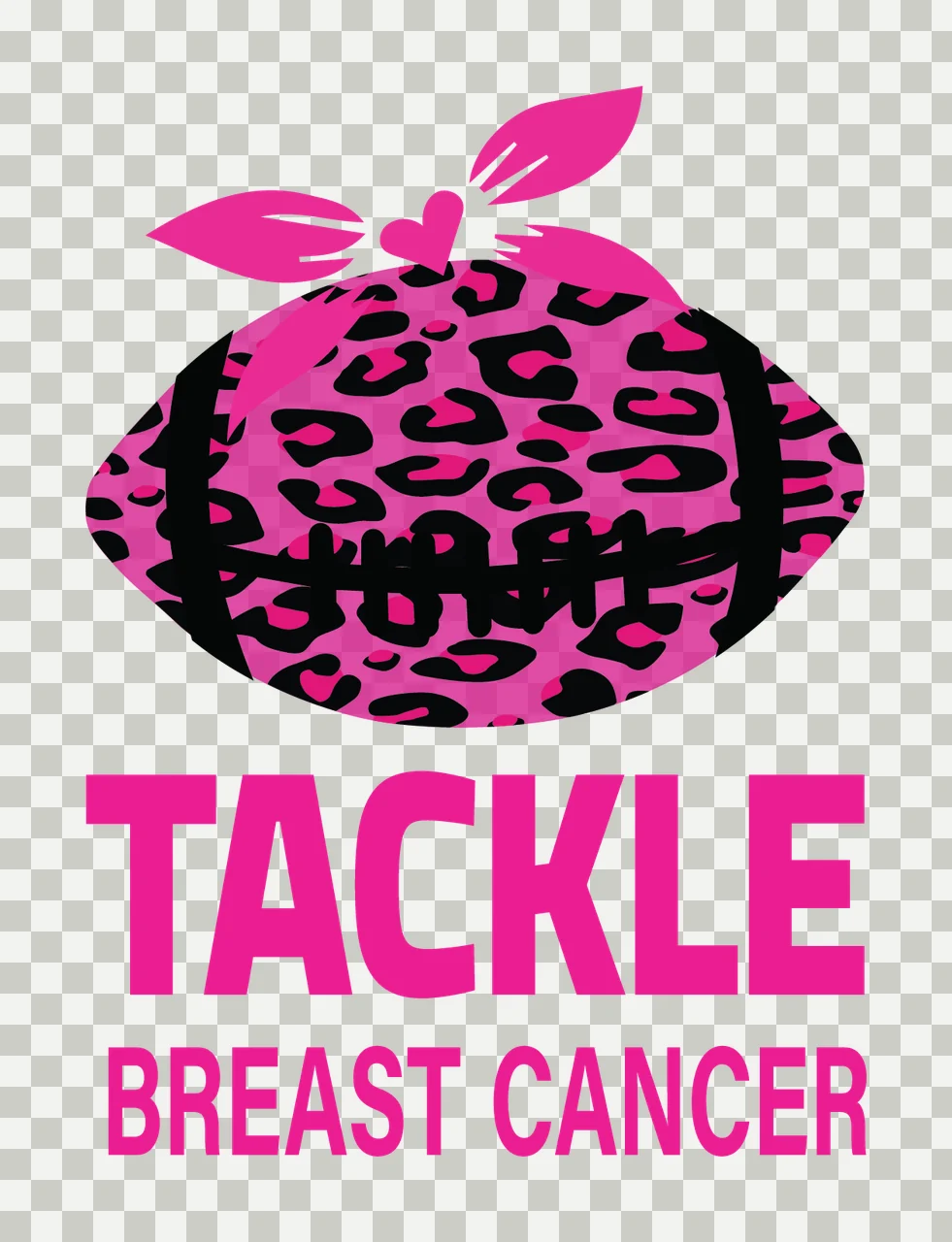 Tackle Breast Cancer Awareness Ribbon Icon heart leaves silhouette transparency and detail preview thumbnail