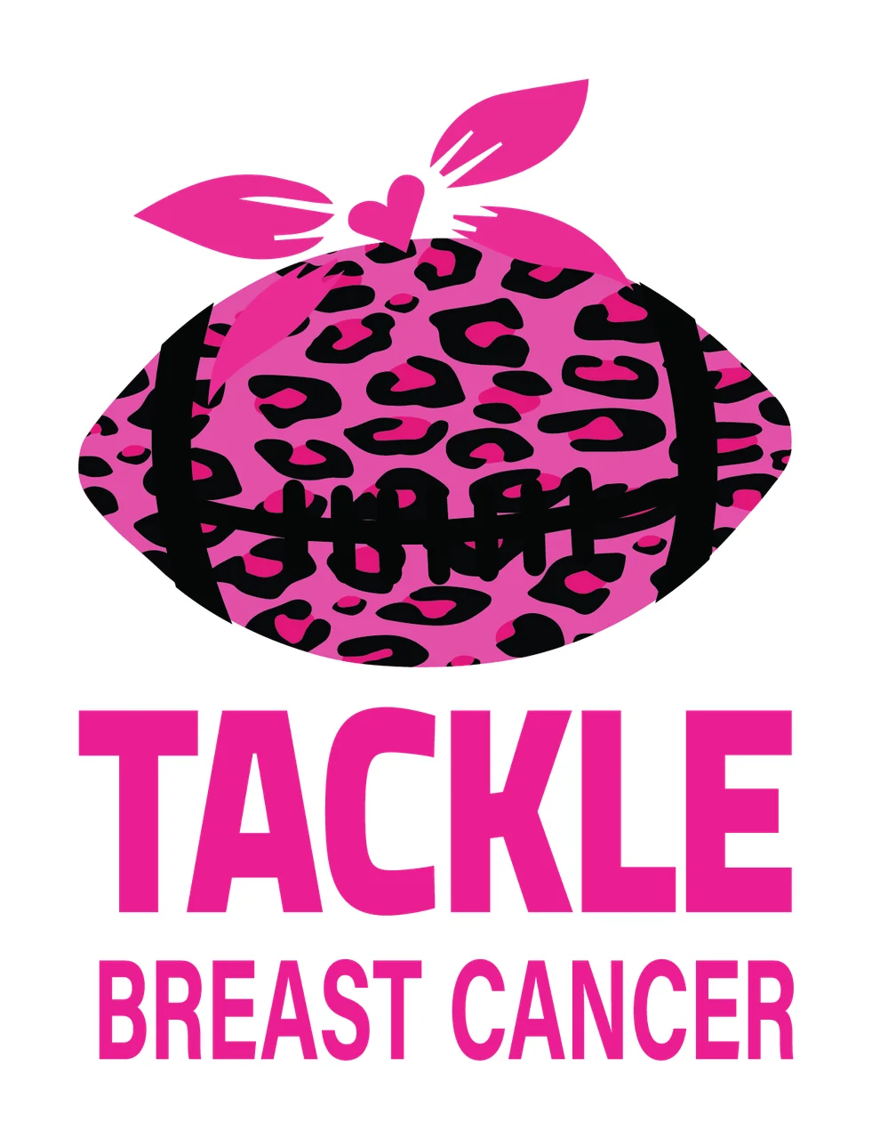 Tackle Breast Cancer Awareness Ribbon Icon heart leaves silhouette