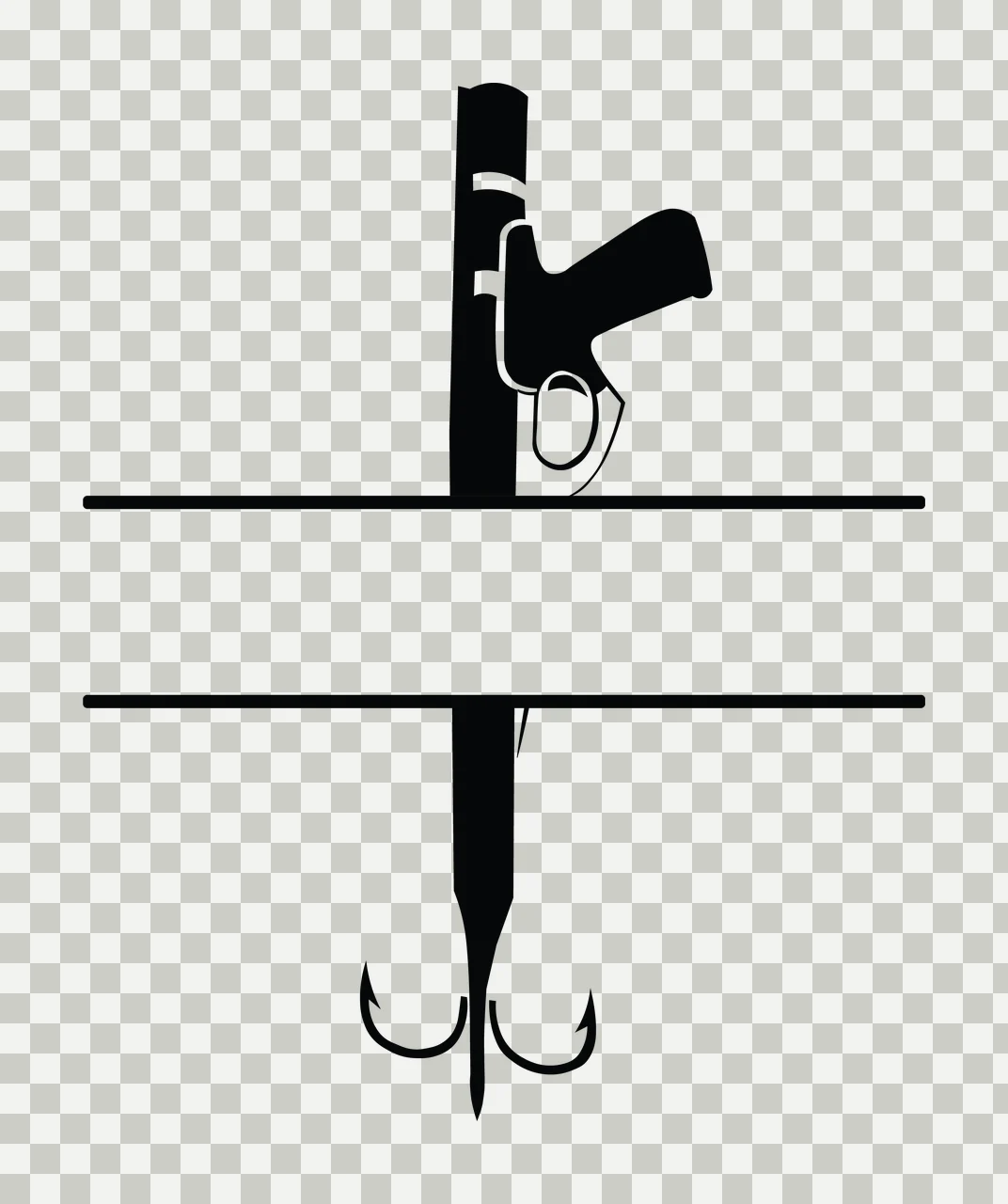 Fishing Hunting Monogram Character 04 fisherman angler Variation transparency and detail preview thumbnail