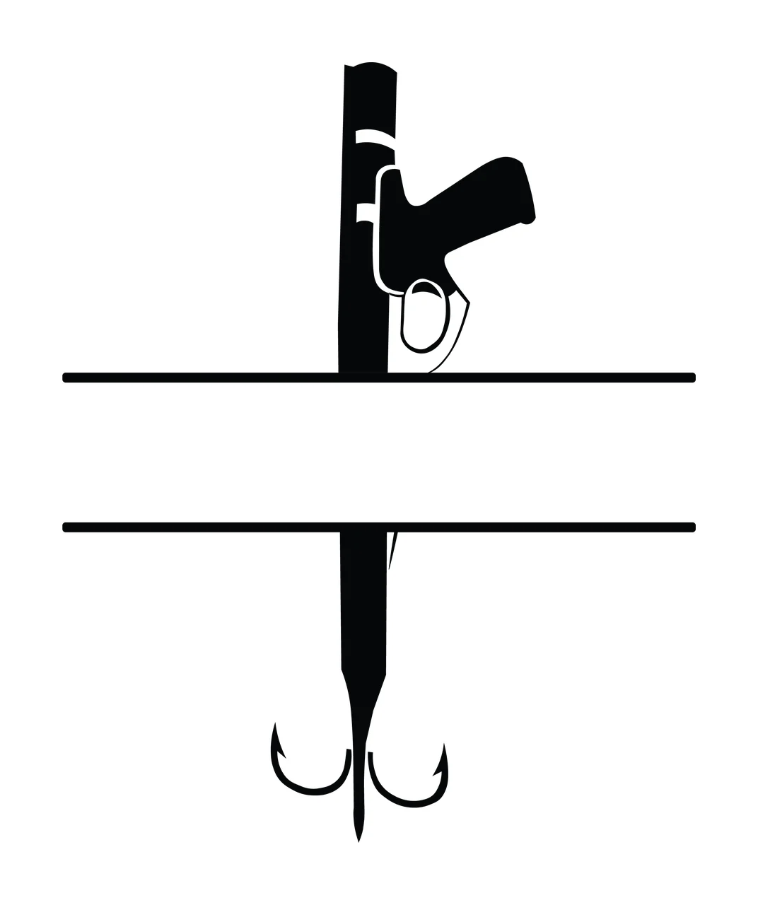 Fishing Hunting Monogram Character 04 fisherman angler Variation