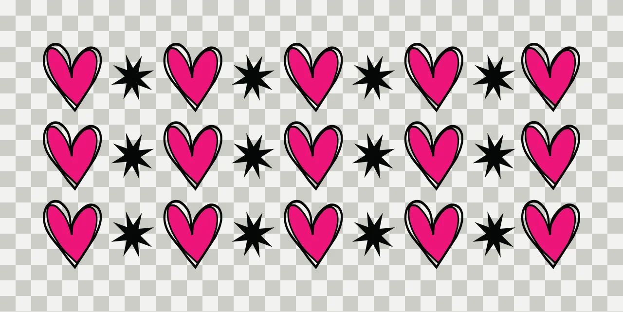 Hearts Can Glass Wrap Heart And Star Repeating stars linear transparency and detail preview thumbnail