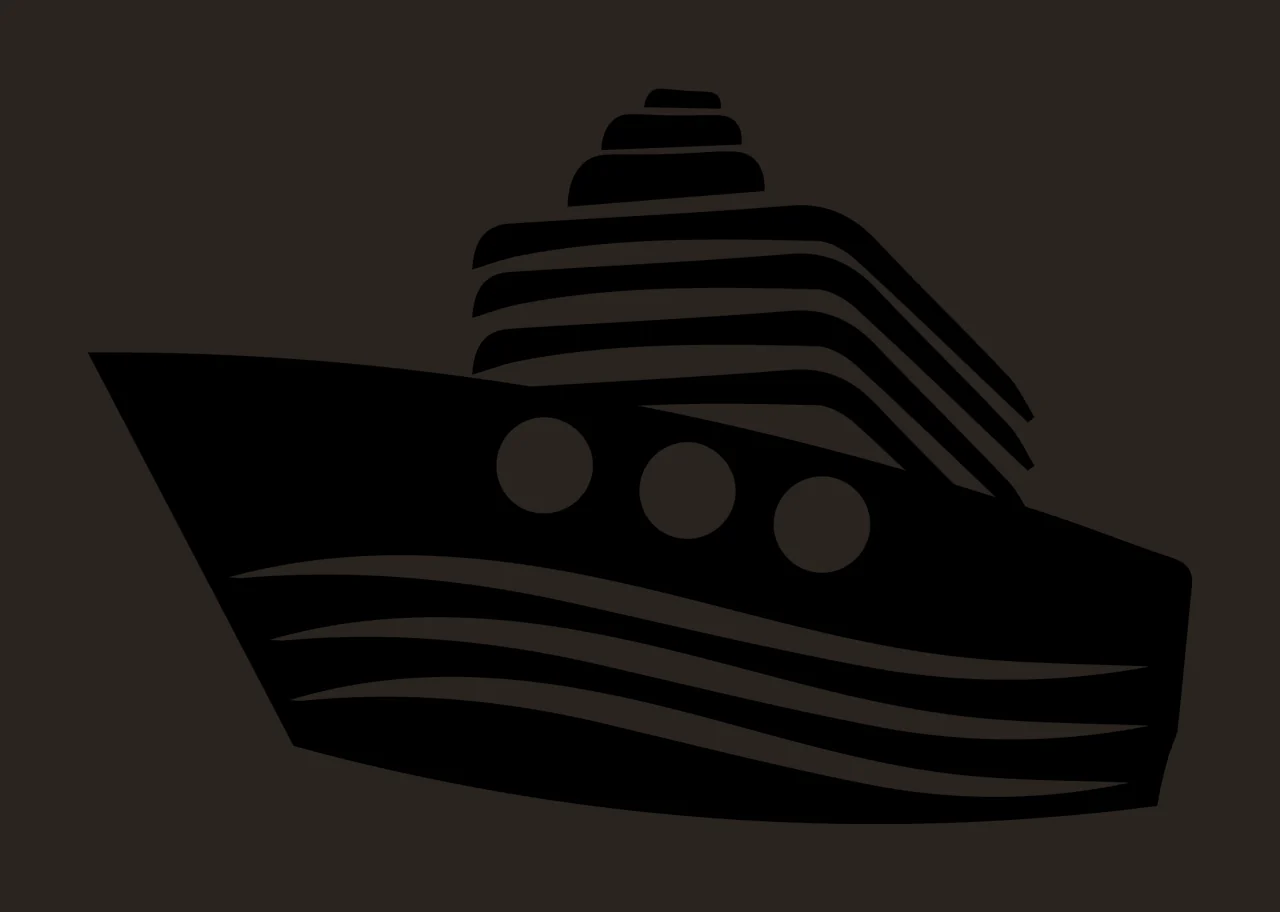 Cruise Ship Sailing With Watercraft And Boat contrast preview thumbnail