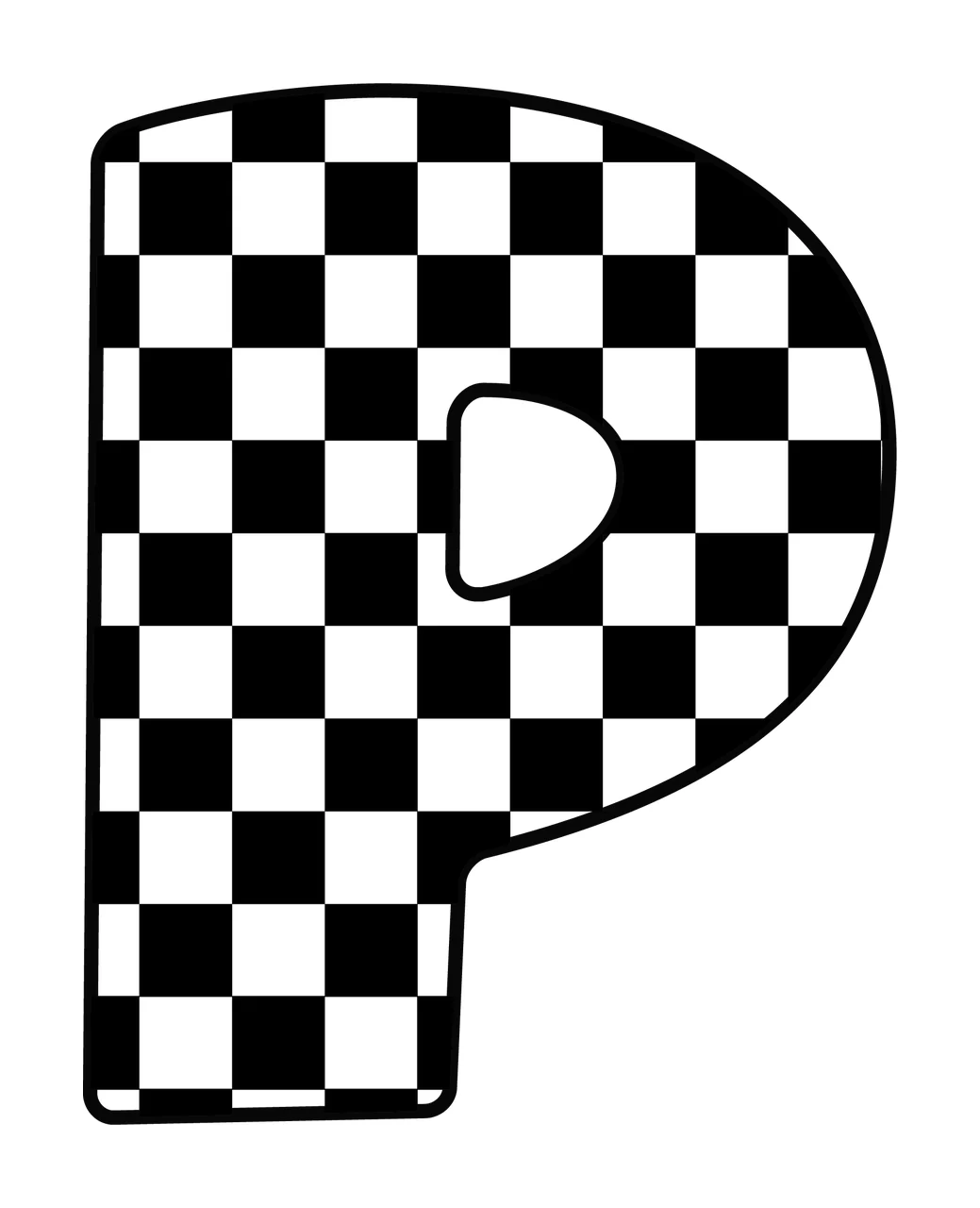 Can Glass Wrap P Letter Checkerboard Pattern