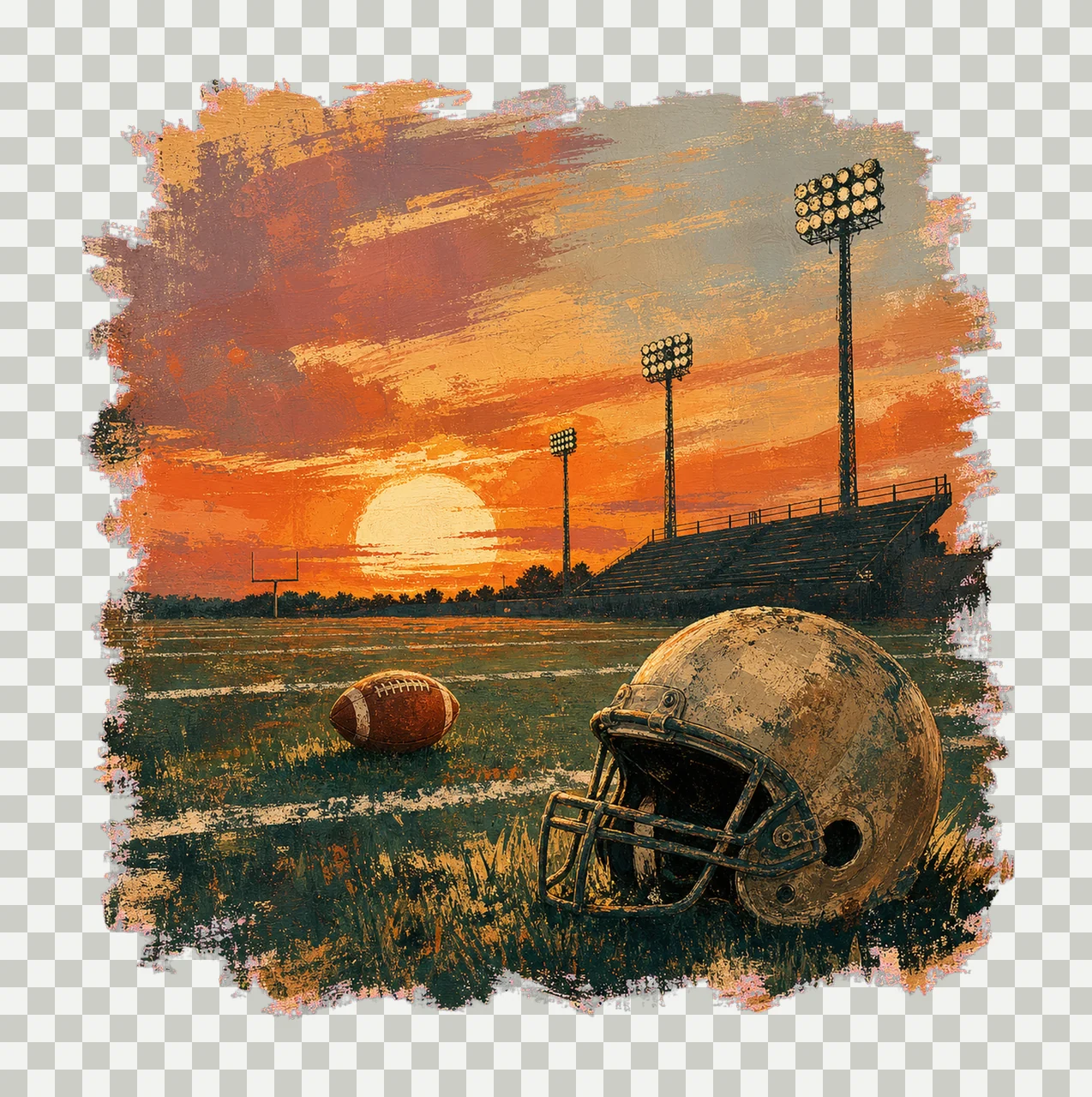 Football Mom Sunset Shirt Club Stripes Coastal Variation B transparency and detail preview thumbnail