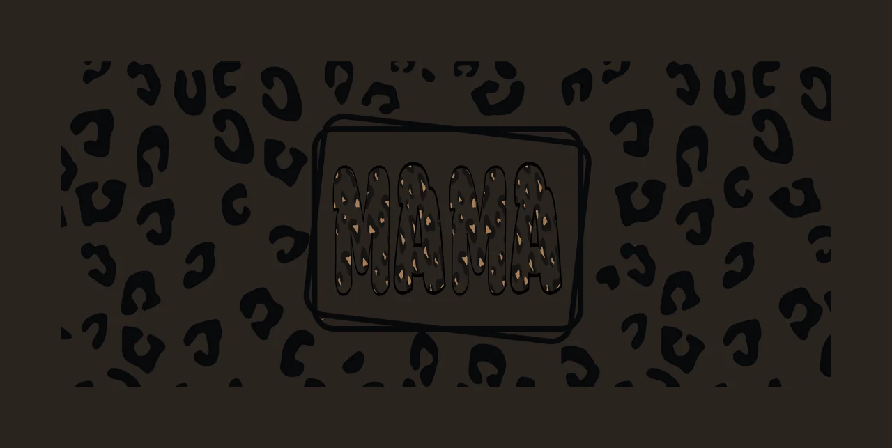 Can Glass Wrap Mama Text On Leopard Print Centered border Graphic contrast preview thumbnail