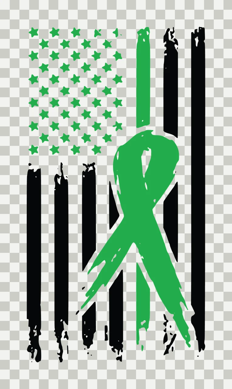 Awareness Distressed American Flag Ribbon Graphic overlaid transparency and detail preview thumbnail