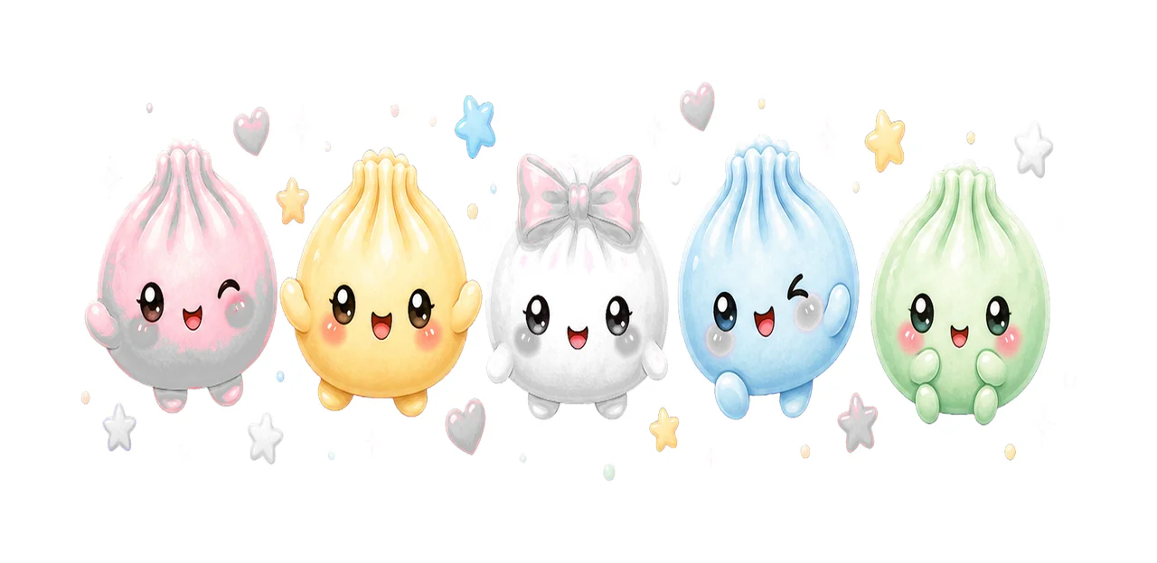 Kawaii Dumpling Cute Pastel Anime Food Variation C