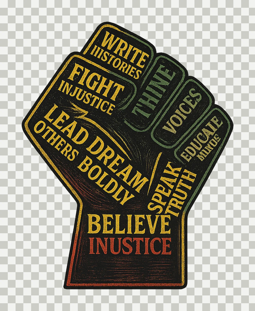 Power Fist Hand Inspirational Quote Design Empowerment transparency and detail preview thumbnail