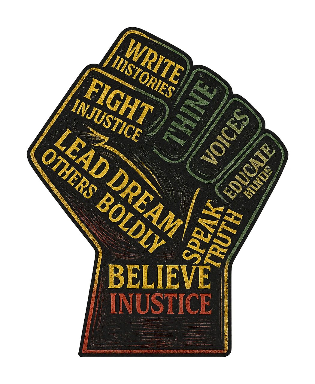 Power Fist Hand Inspirational Quote Design Empowerment