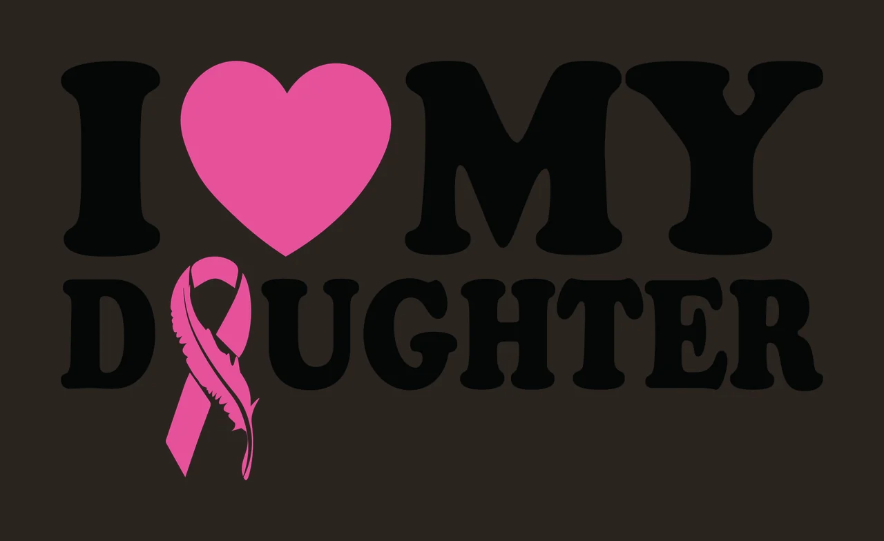 I Heart I Love My Daughter And Awareness ribbon typography contrast preview thumbnail