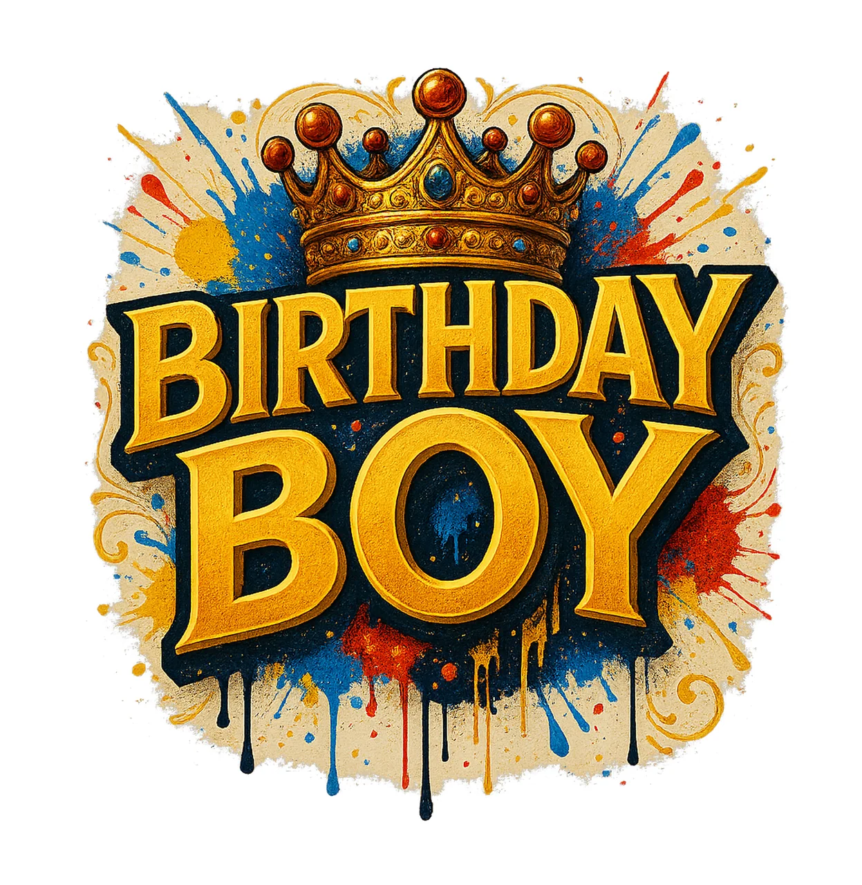 Graffiti Birthday Boy Crown Hip Hop Shirt Design Urban Style